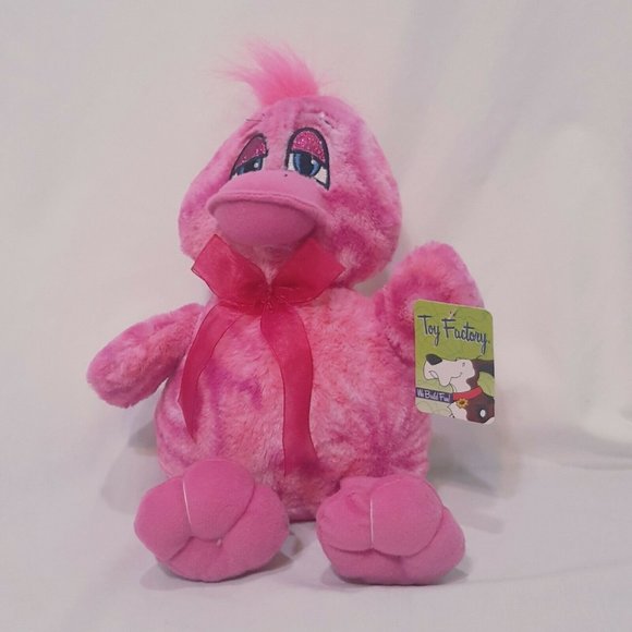 Pink Lucky   Duck Plush Stuffed Animal 13" Easter - Picture 1 of 11